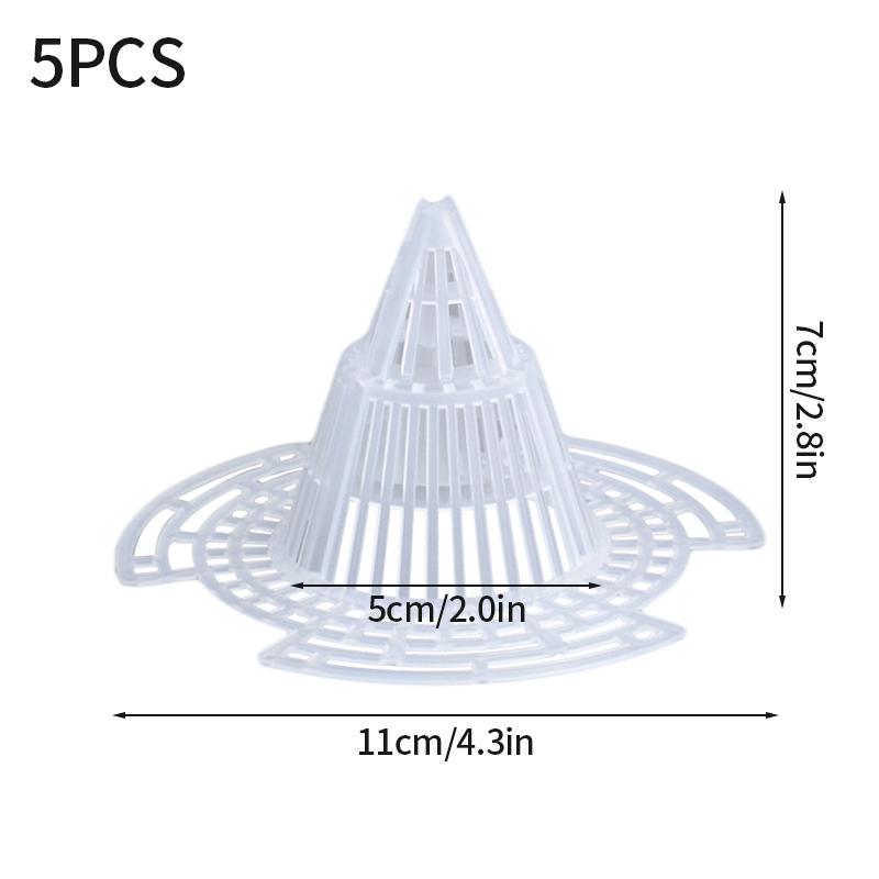 5PCS Flowerpot Bottom Filter Net 3D Flowerpot Gasket Leak Proof Soil Conical Cushion Mesh Breathable Insect Proof Gasket