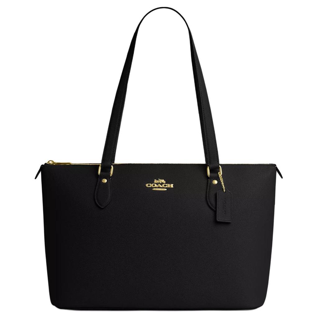 Coach Gallery 37 Metal Logo Top Recycled Leather Tote Bag Women Tote Bags CV402-IMBLK