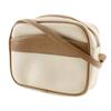 Dior CD Logo Shoulder Bag Pochette Vintage Beige PVC Women Used