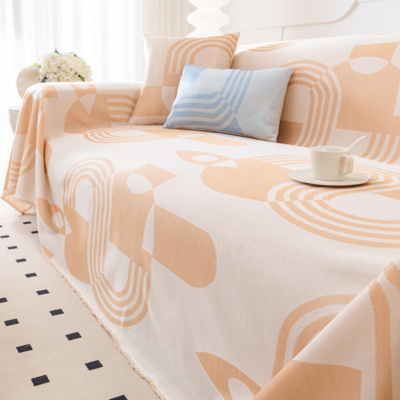 Sofa Towel Summer New Ins Style Integrated Full Cover Cloth Anti-Slip Cool Feeling Sofa Cushion Cover