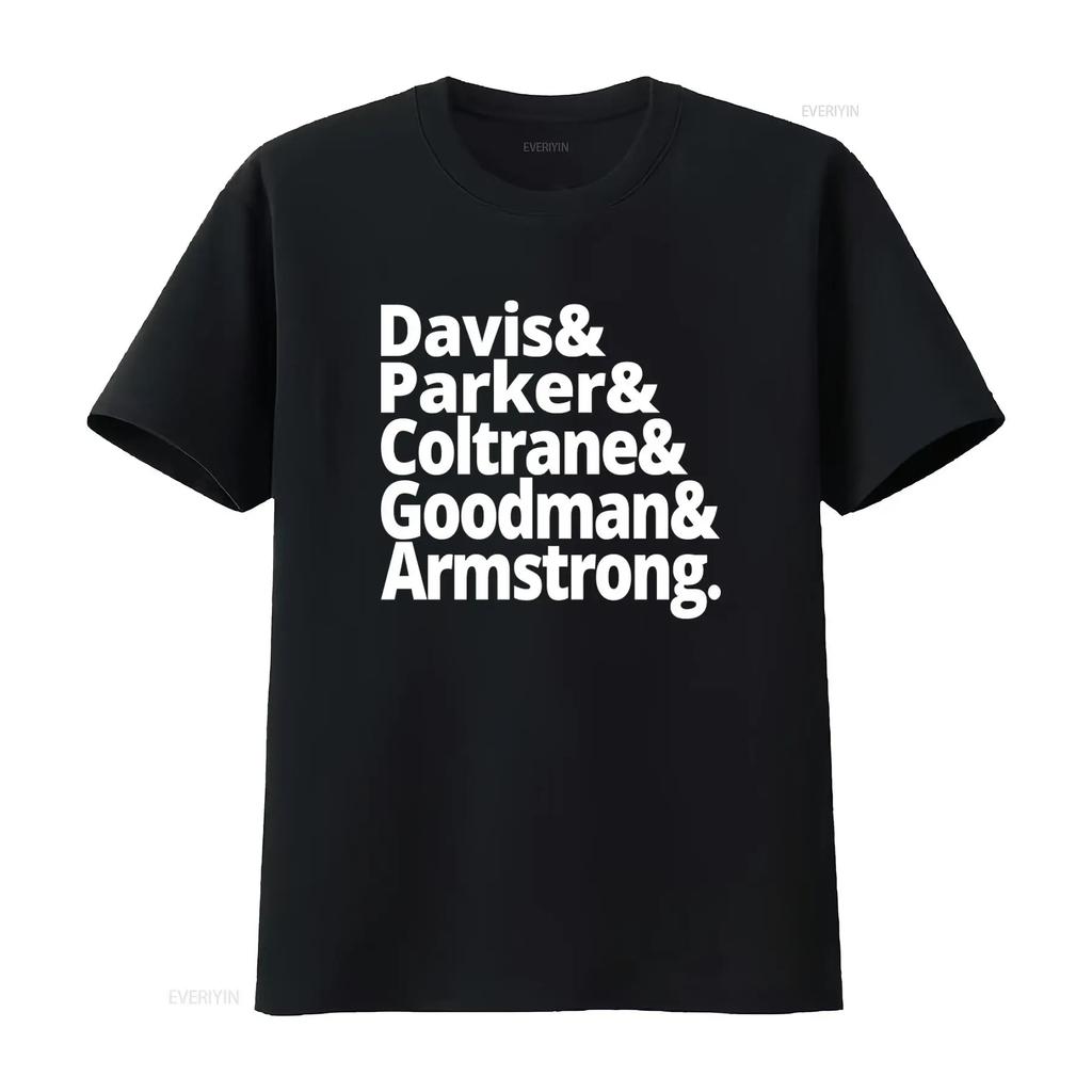 Music T Shirt Jazz History Masters Miles Davis Charlie Parker John Coltrane Benny Goodman Louis Armstrong La Land Quartet