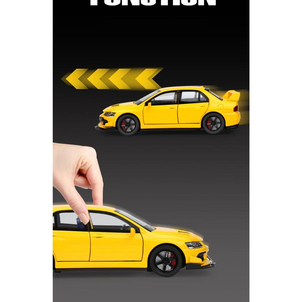 1/32 Scale Mitsubishi Lancer Evolution Right Rudder Serie Super Racing Metal Alloy Diecast Car Model Sound & Light Gift for Friend