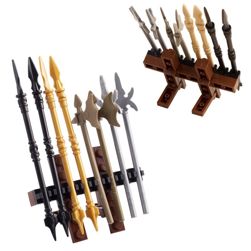 

Средневековый военный замок рыцарь строительные блоки черный белый боевой конь оружие кирпичи вид улицы совместимые фигурки игрушки