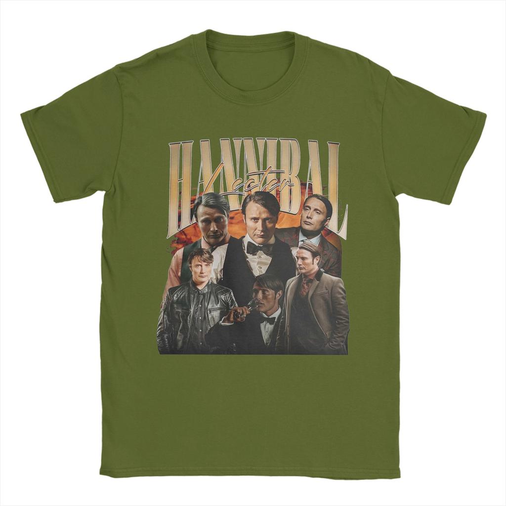 Hannibal Lecter Mads Mikkelsen Maglietta Unisex s 100% Cotone T-Shirt Girocollo Maglietta Manica Corta Abbigliamento Regalo di Compleanno
