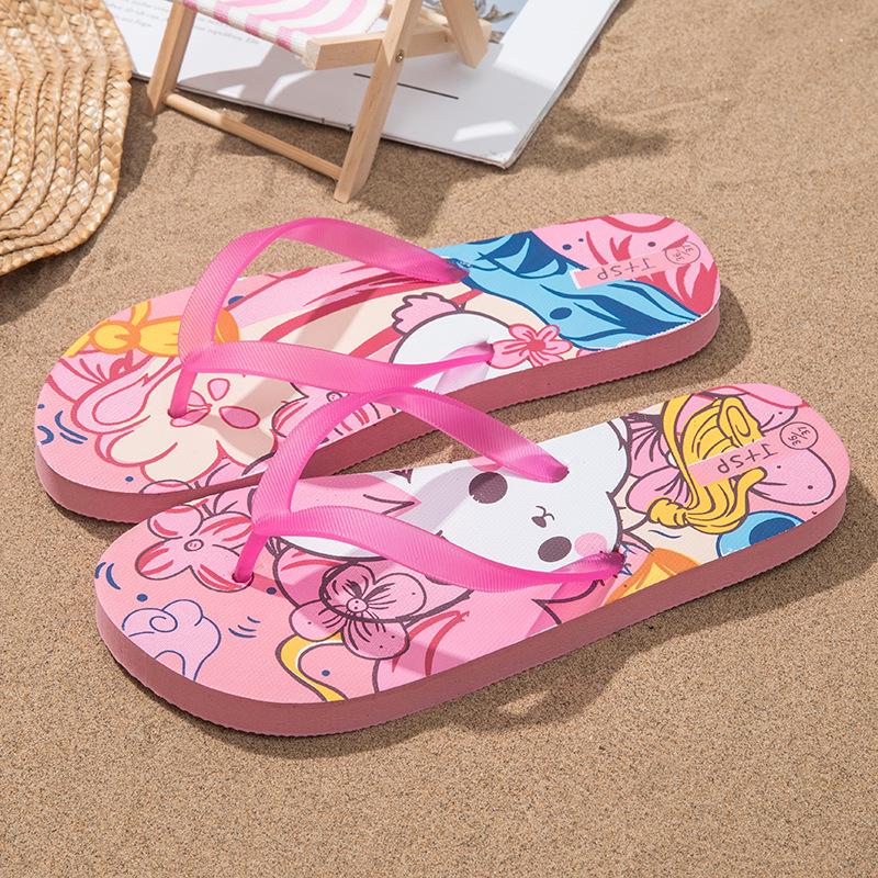 Damskie Letnie Modne Płaskie Gumowe Sandały - Stylowe i Spersonalizowane Klapki na Plażę