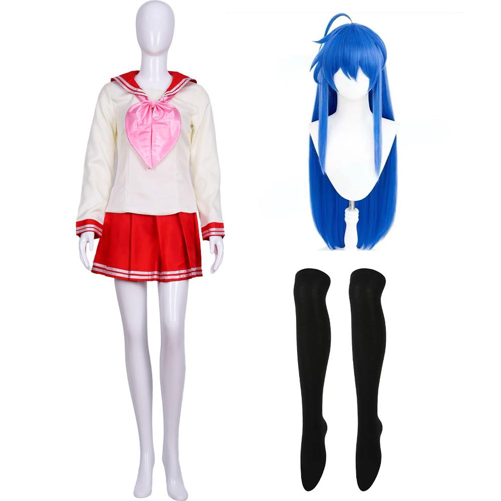 Anime Lucky Star Konata Izumi Hiiragi Kagami Hiiragi Tsukasa Cosplay Costume Halloween Wig JK Uniform Sailor Suits
