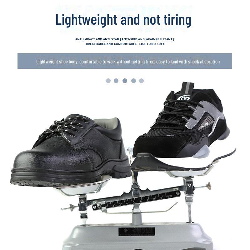 Scarpe antinfortunistiche da uomo ultraleggere con puntale in acciaio: Calzature da lavoro traspiranti, anti-schiacciamento, anti-perforazione, casual, con suola spessa, con suola morbida