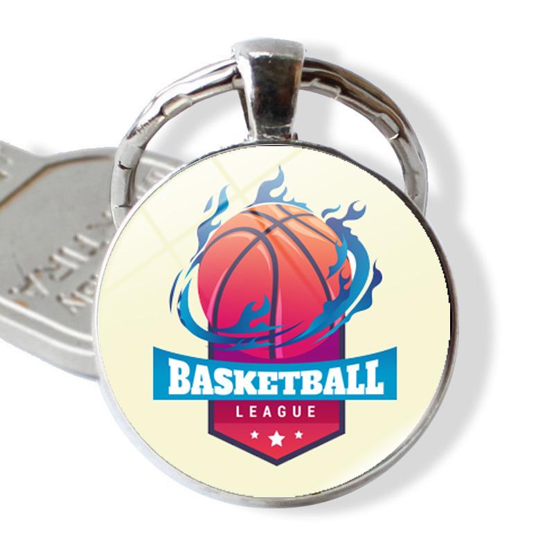 Basketball Layup Lover Keychain - Glass-Embossed Sports Gift