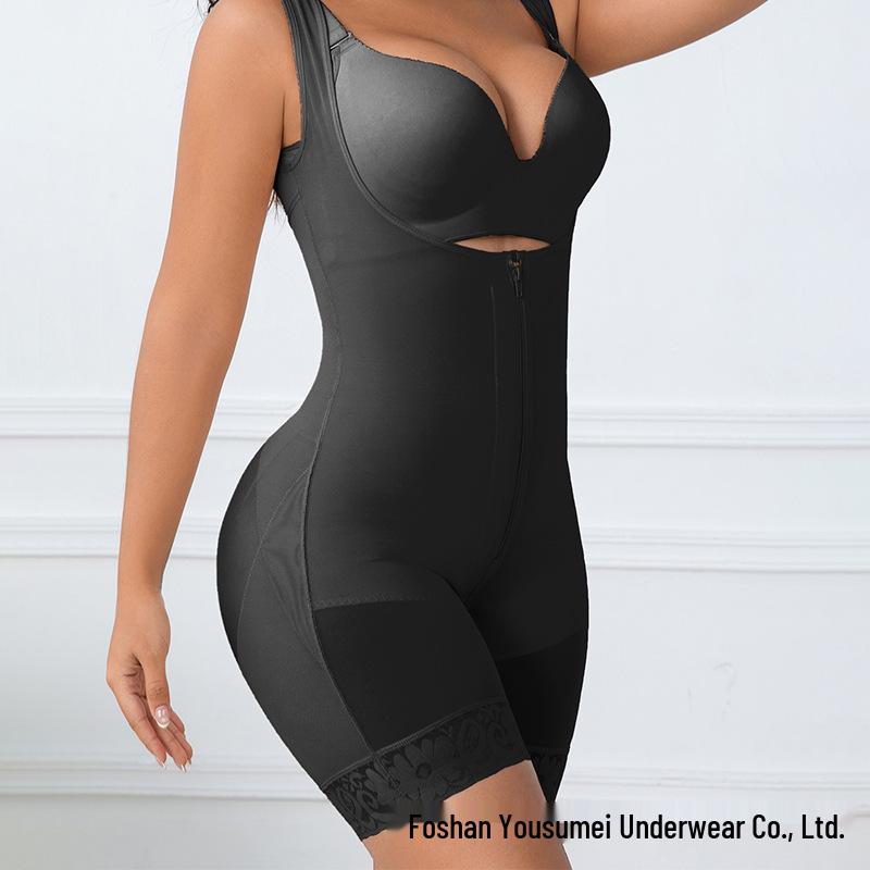 Plus Size Tummy Control Push-Up One-Piece Bodysuit with Waist Cincher & Hip Lift