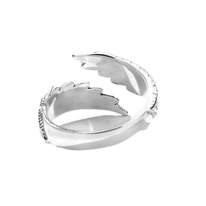 Angel Wings Men's and Women's Simple Retro Personality Creative High Sense Versatile Feather Ring