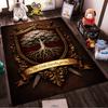 "Tree of Life Crest Print Carpet with Banner 'As the Oak Stands'" Suitable for use as an anti-slip for living room bedroom sofas