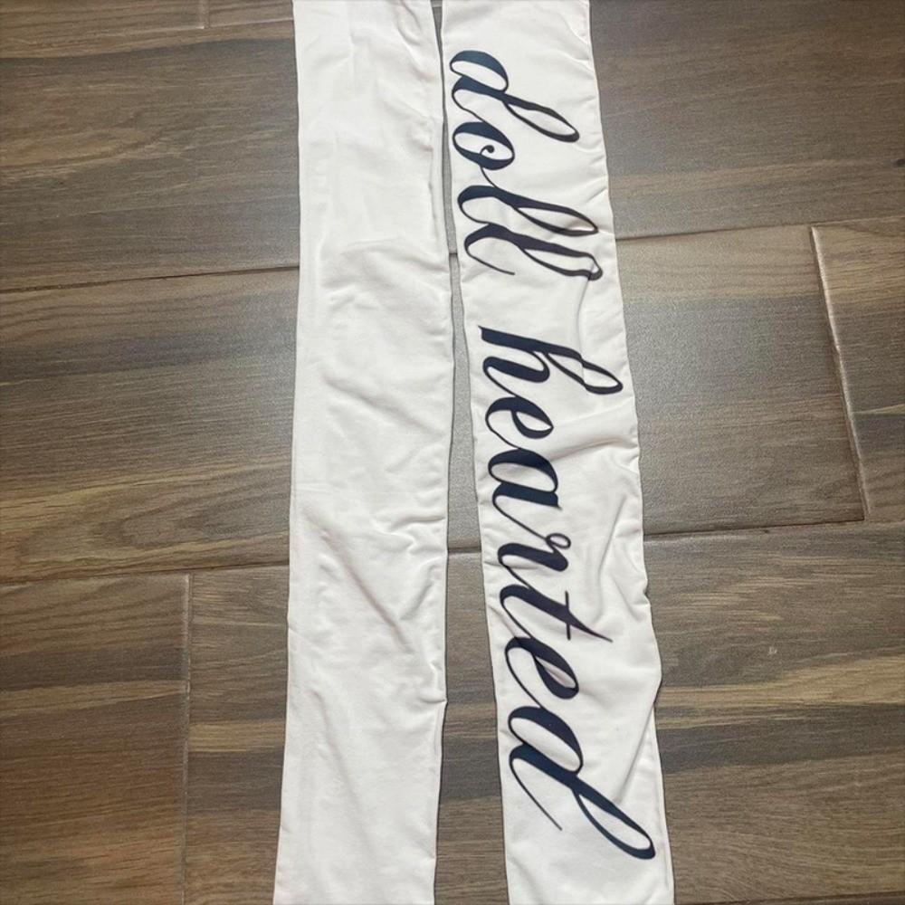 Slightly Transparent Y2K Stockings Letter Printing Gothic Stockings New Pantyhose JK