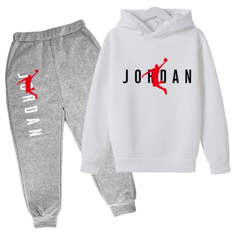 Felpa con Cappuccio per Bambini Lettere da Basket Pullover 3-12 Anni Giacca Felpa+Pantaloni Ragazzo Ragazza Neonato Abbigliamento Jogging Tempo Libero Moda Marca Set
