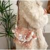 Lolita Plush Handbag Women's Mori Cute Deer Spotted Shoulder Bag Lace Bow Decoration Brown Furry Fluffy Women's Crossbody Bag