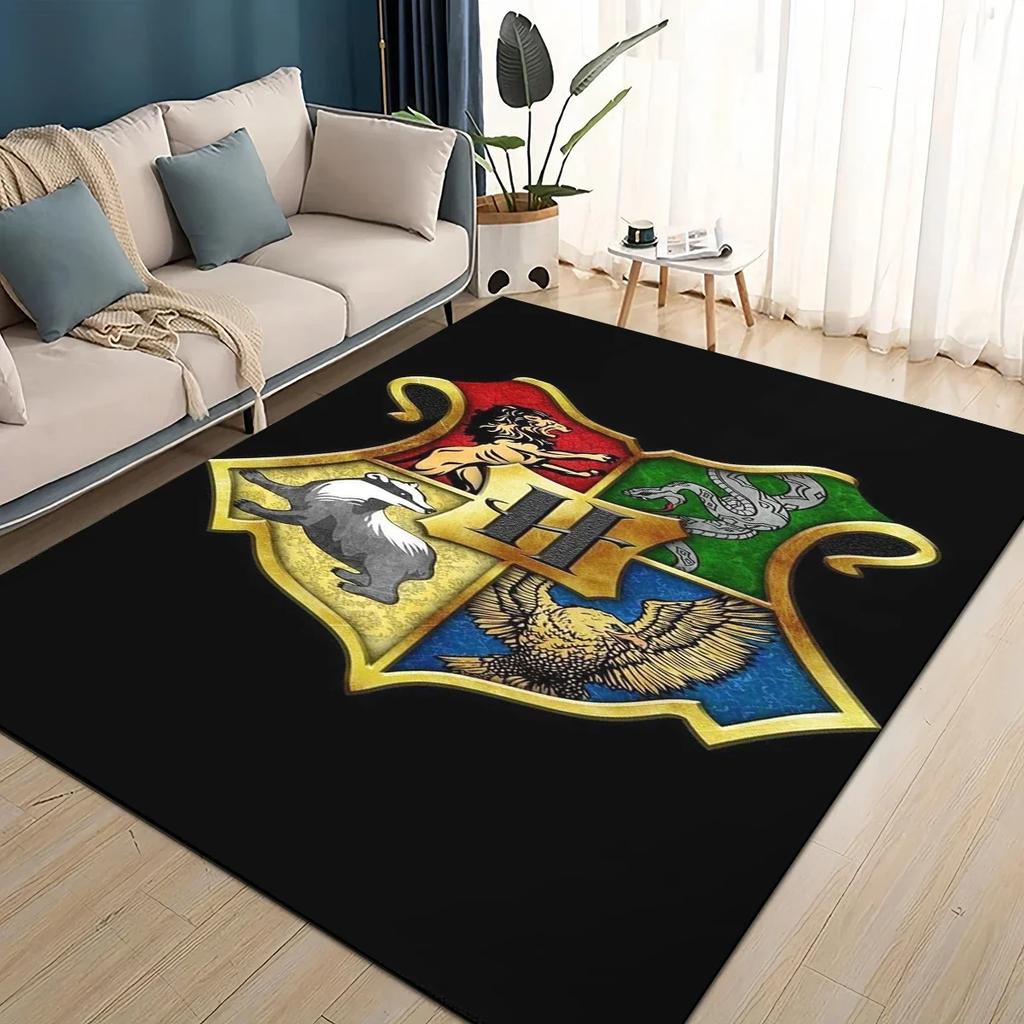 3D H-Hogwarts Magic Sign Gift Rug Carpet for Living Room Bedroom Home Decor,kids Play Non-slip for Sofa Doormat