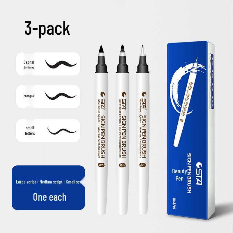 STA 3751 Waterproof Brush Pen - Soft Tip Calligraphy & Signature Writing Pen