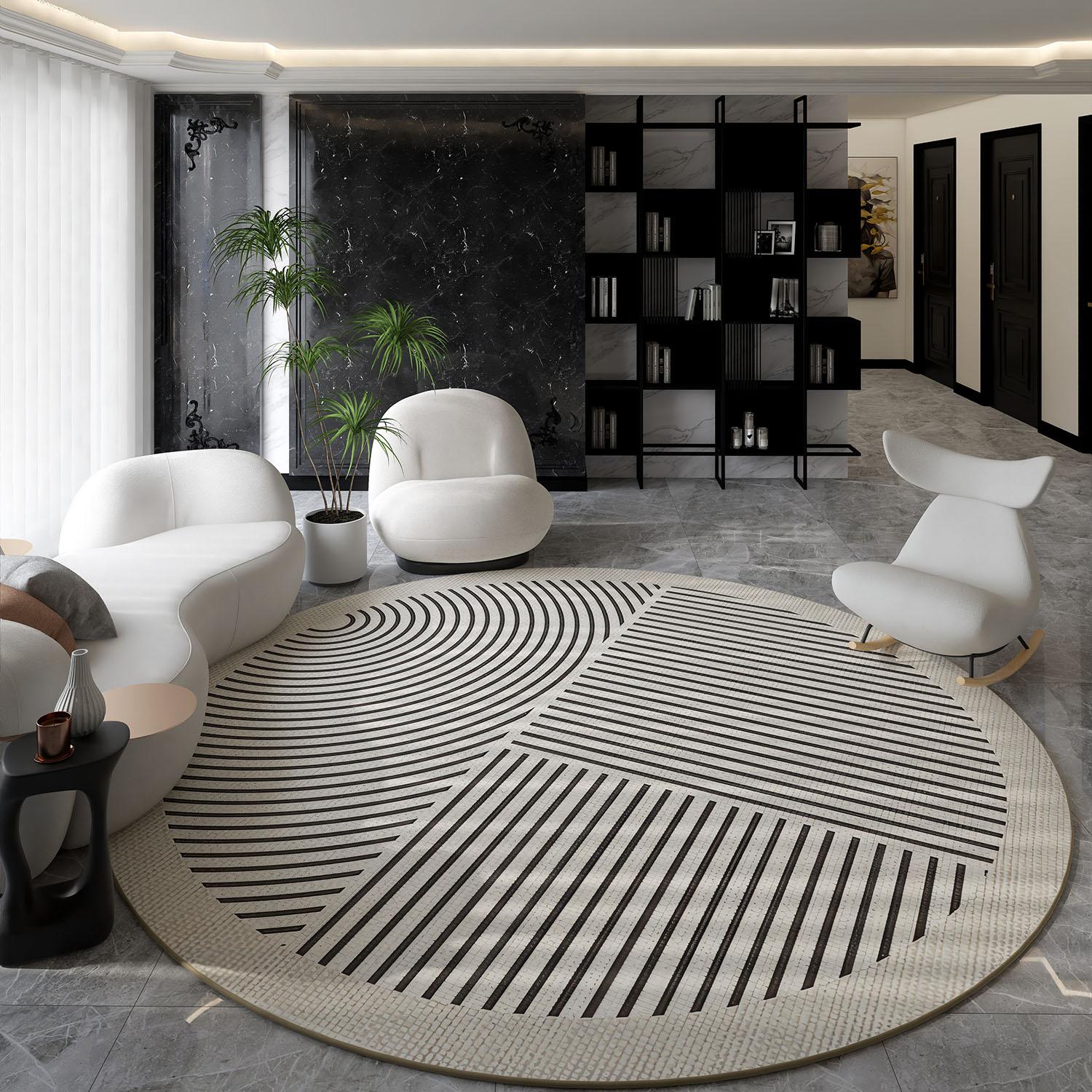 

Nordic Round Carpet Plush Fluffy Soft Rug for Living Room Bedroom Thicken Floor Mat Light Luxury Decoration 80x80CM