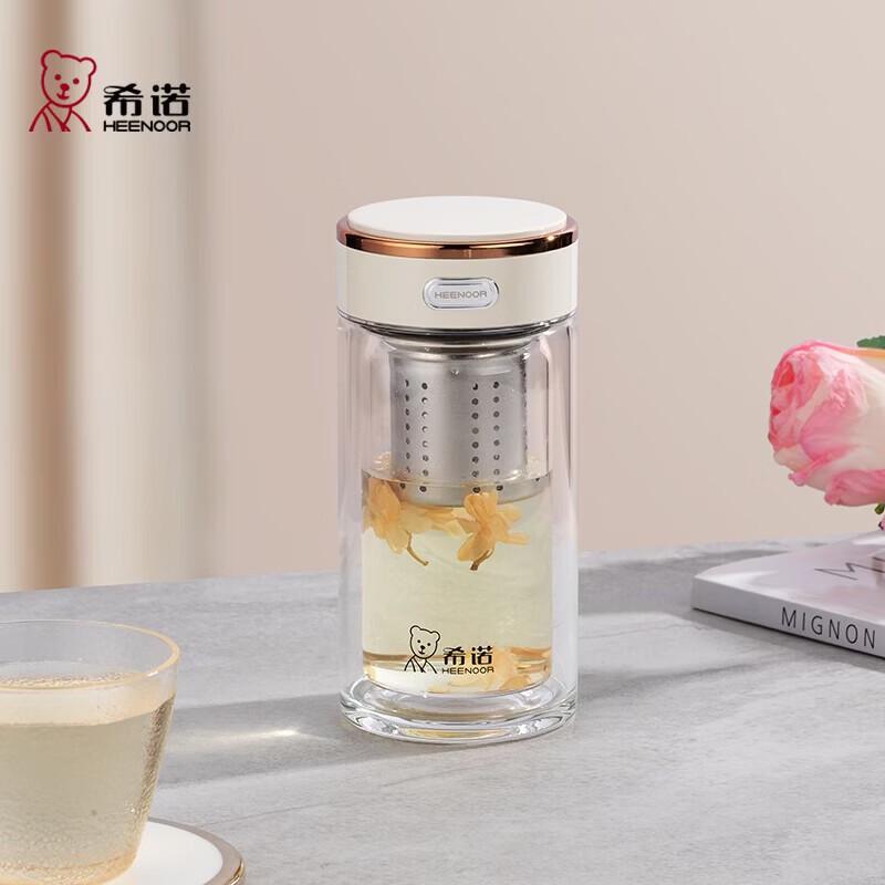

Heenoor Antibacterial Double-Layer Glass Tea Infuser Cup