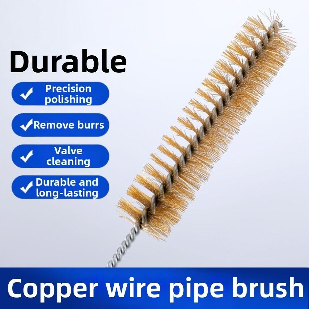 5pcs Test Tube Cleaning Brass Cylinder Wire Tube Pipe Cleaning Brush Cleaning Tool  Rust Removal