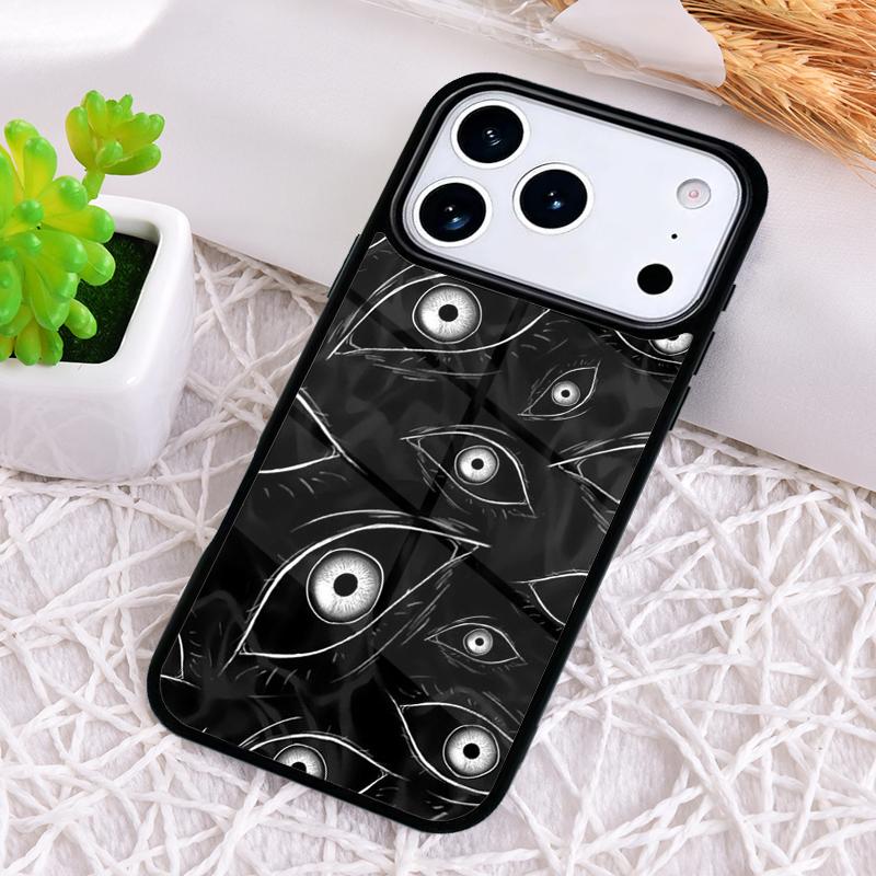 Scary Face Eyes Shockproof Phone Case for iPhone 17 Air 16e 15 11 12 14 13 Pro Max Cover Coque