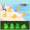 Adorable Luminous Playful Duckling Figurines Resin Miniature Decor Set