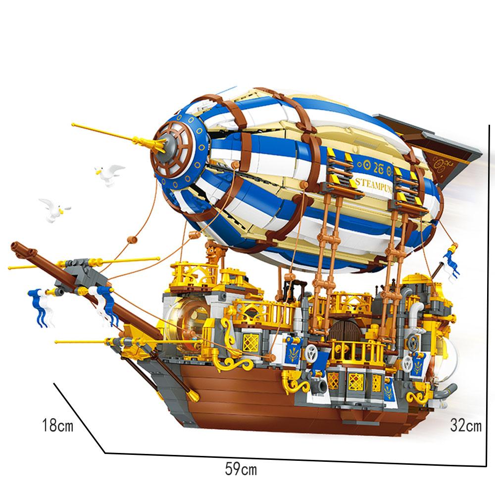 

Creative Expert Steampunk Airship Moc Building Block Модель игрушки Подарки на день рождения Рождество 3272 шт. 03166