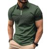 Heren poloshirt met korte mouwen en rits.