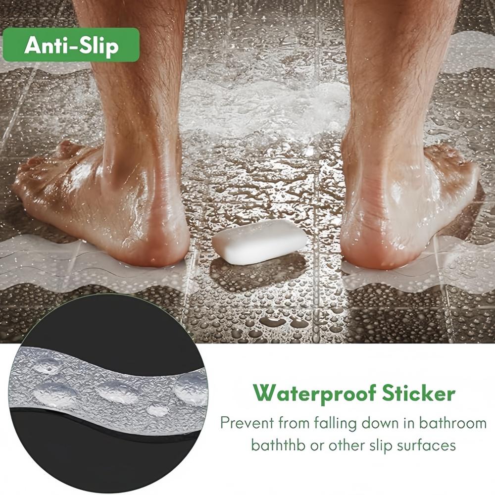 6pcs/12pcs/24pcs 20cm Anti Slip Shower Stickers Non Slip Bathtub Stickers Bathtub Strips Adhesive Decals Bath Tub Shower Stairs