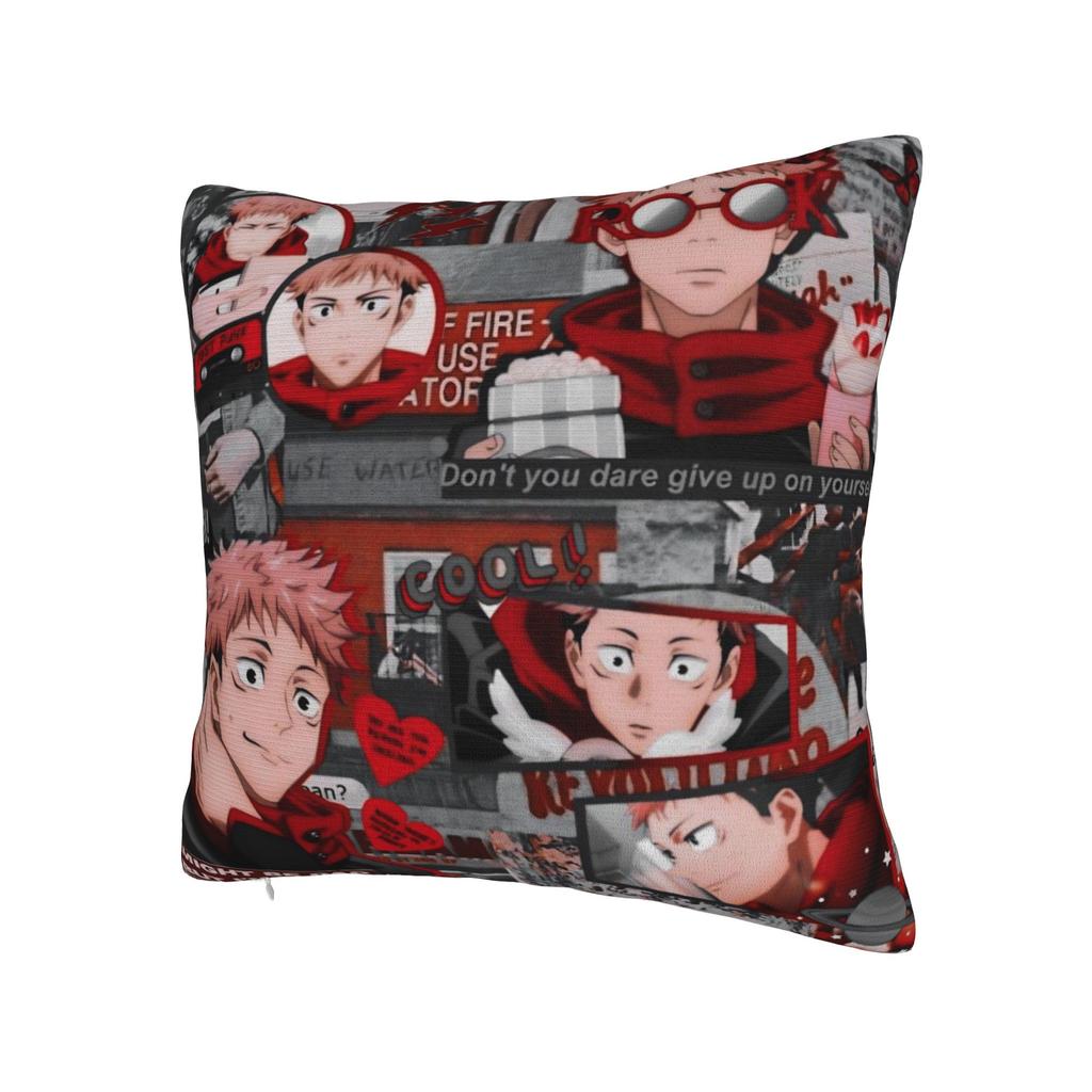 Itadori Yuji Pillowcase Product Printed Cushion Cover Decor JJK Anime Pillow Case Cover Home Multiple Sizes