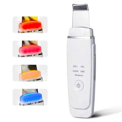 Wasser Peeling EMS mit Iontophorese, Ultraschall Peeling, Reinigung, Rotes, Blaues und Oranges Licht, Porenpflege, Peeling, Mitesserentfernung, Typ-C Ch