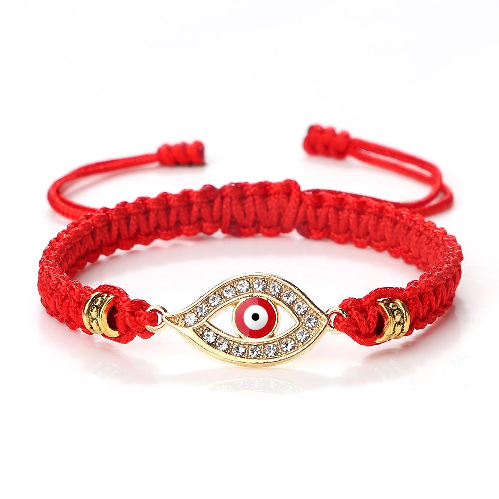 Retro-Style Evil Eye Bracelet: Handmade Woven Cord, Adjustable for Women
