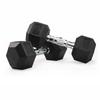 Xilu Rubber-Coated Hex Dumbbell Set with Rack