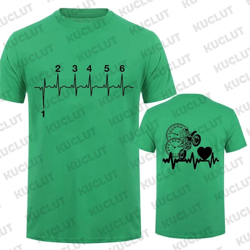 1N23456 Motorcycle Heartbeat Gear Shift Print T Shirt Motorbike Tee Print Race T-Shirt Autocycle Motorbike Speedometer T Shirt