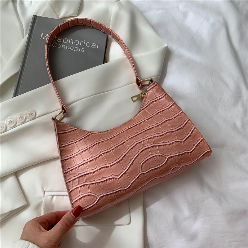 2021 Spring Stone Pattern Underarm Bag - Women's Japanese Fashion Baguette Bag