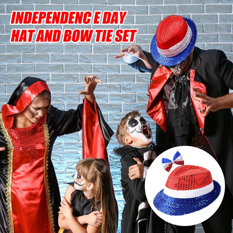 

4Th of July Costume Hat 4Th of July Costume Red White Blue Sequin Hat Eye-Catching Photography Props Stage Dancing Clothing for China Mainland