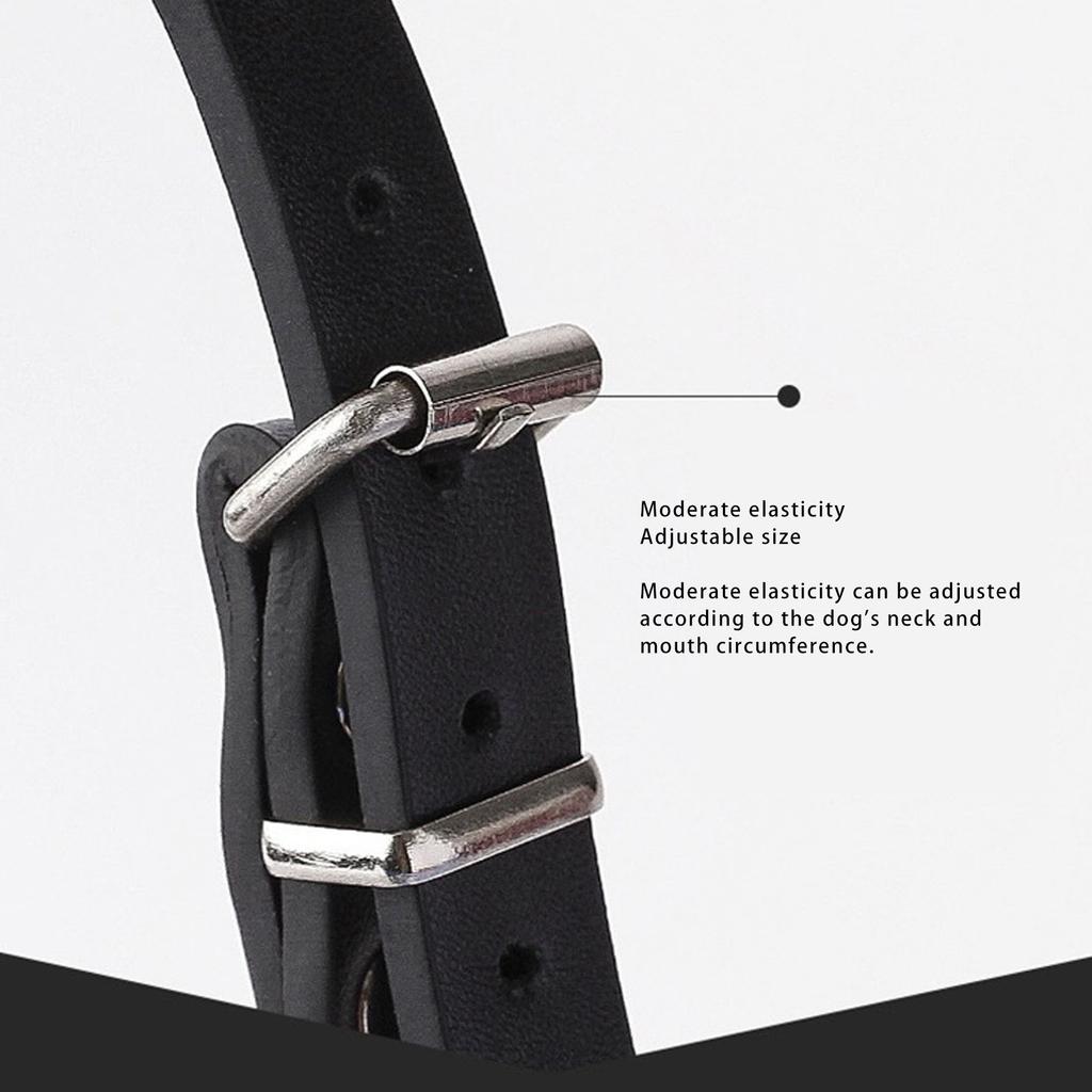 Náhubek pro psa, nerezový košíkový náhubek s PU popruhem, prodyšný, nastavitelný, zabraňuje kousání, pro střední až velké psy