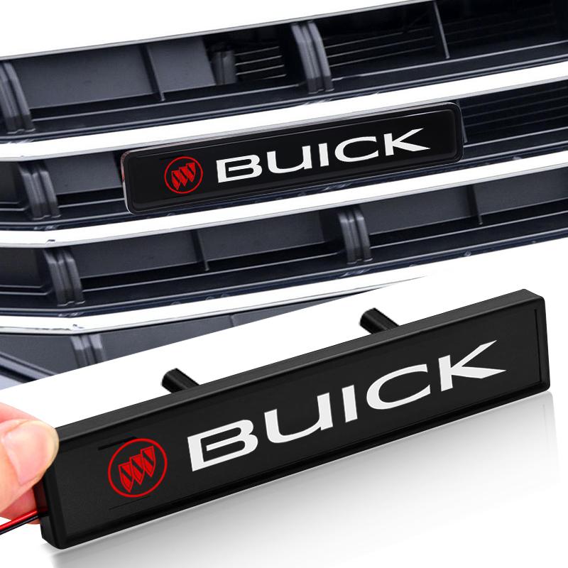 Car Front Grille Sticker Badge Head Grill R LINE Emblem LED Light For Buick Verano Velite Lesabre Riviera Avenir GL6 GL8 Envision Excelle