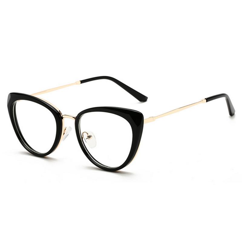 Anti-Blue Light Cat Eye Prescription Spectacle Women Myopia Lens Photochromic Glasses Diopter 0 -0.5 -0.75 -1.0 -2.0 To -6.0