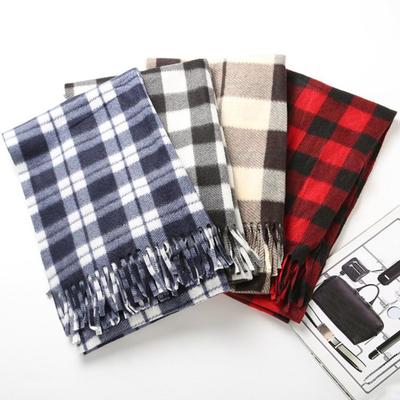 Damen Winterschal Karomuster Leichtgewichtiger Weicher Warmer Schal mit Quastenbesatz Kaltes Wetter Imitations-Kaschmirschal