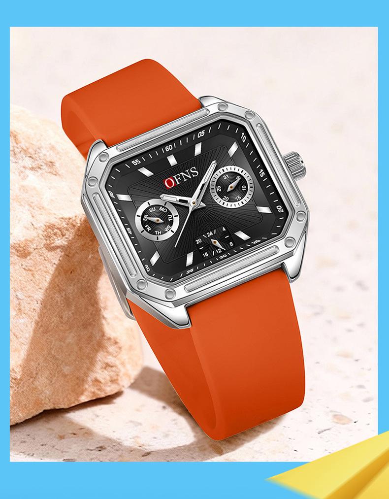 OFNS Retro Square Waterproof Quartz Watch: Small, Luminous, Three-Hand Design for Men & Women