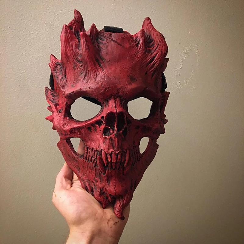 Halloween lebka hororová maska latexový válečník démon smrti lebková helma rekvizita zpracování