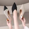 Fashion Baotou Semi-slippers Women's Spring and Summer New Pointed-toe Breathable Lazy Mid-heel Sandals