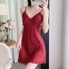 New ice silk pajamas women's spring and summer live broadcast pajamas lace lace suspender nightgown thin imitation silk loungewear