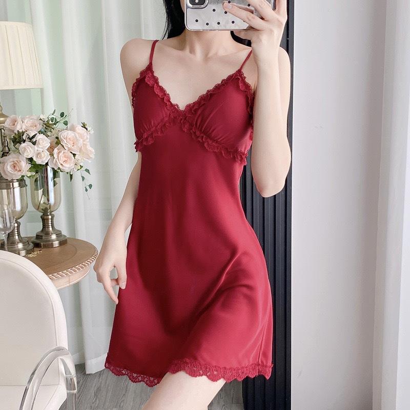 New ice silk pajamas women's spring and summer live broadcast pajamas lace lace suspender nightgown thin imitation silk loungewear