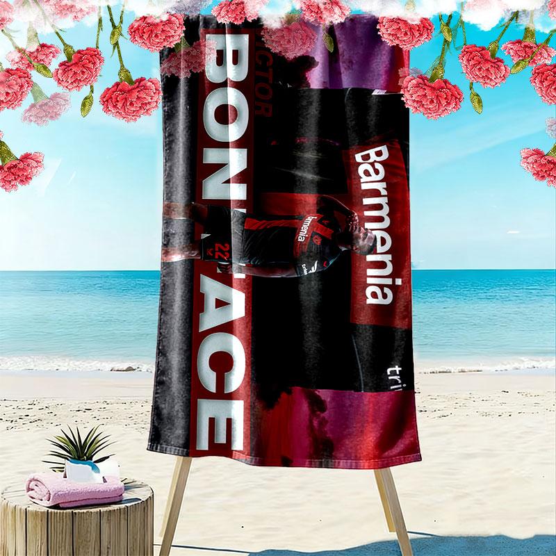 Victor Boniface Print Beach Towel, Large Soft Quick Dry Towel for Beach Camping Swimming