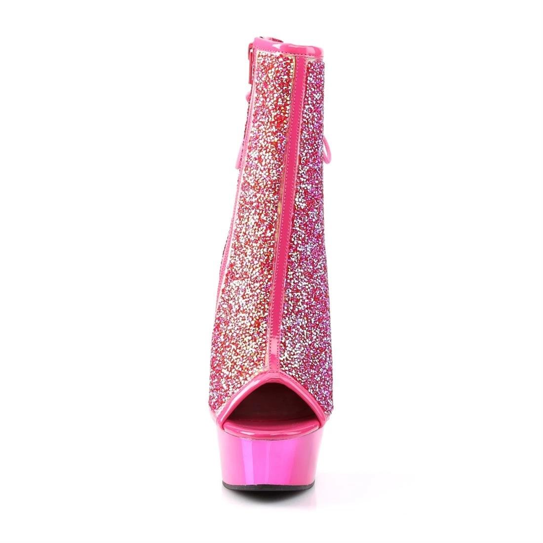 

15Cm electroplated waterproof table, rhinestone decorative upper, stiletto high heels, table short boots 46 рожевий червоний колір
