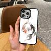 Y-Yin Yang Koi Fisch Zen Kunst Handyhülle Für iPhone17,16,15,14,13,12,11 Plus,Pro Max Bunte Silberbeschichtete Innenabdeckung