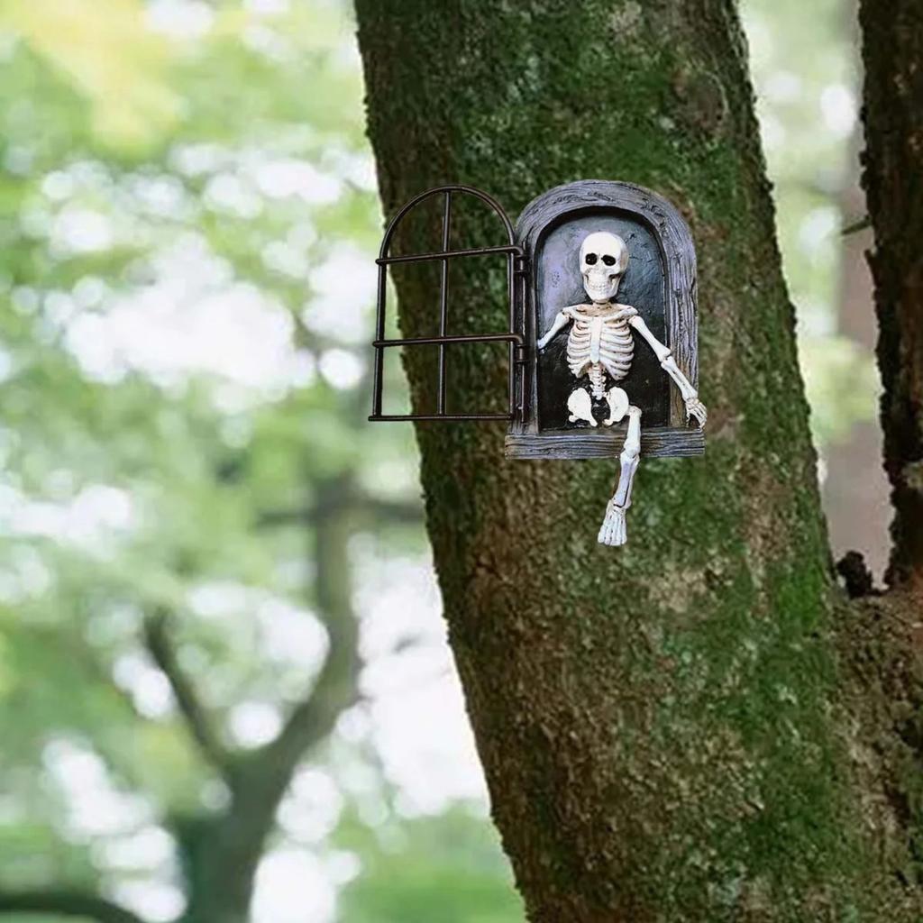 Halloween Dekorationen Einbeiniges Skelett mit Fenster für Heimwanddekorationen