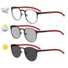 Retro Design Outdoor Sun Discoloration Reading Glasses Women Men Metal Sport Round Farsighted Eyeglasses 0 +25 +50 +75 To +600