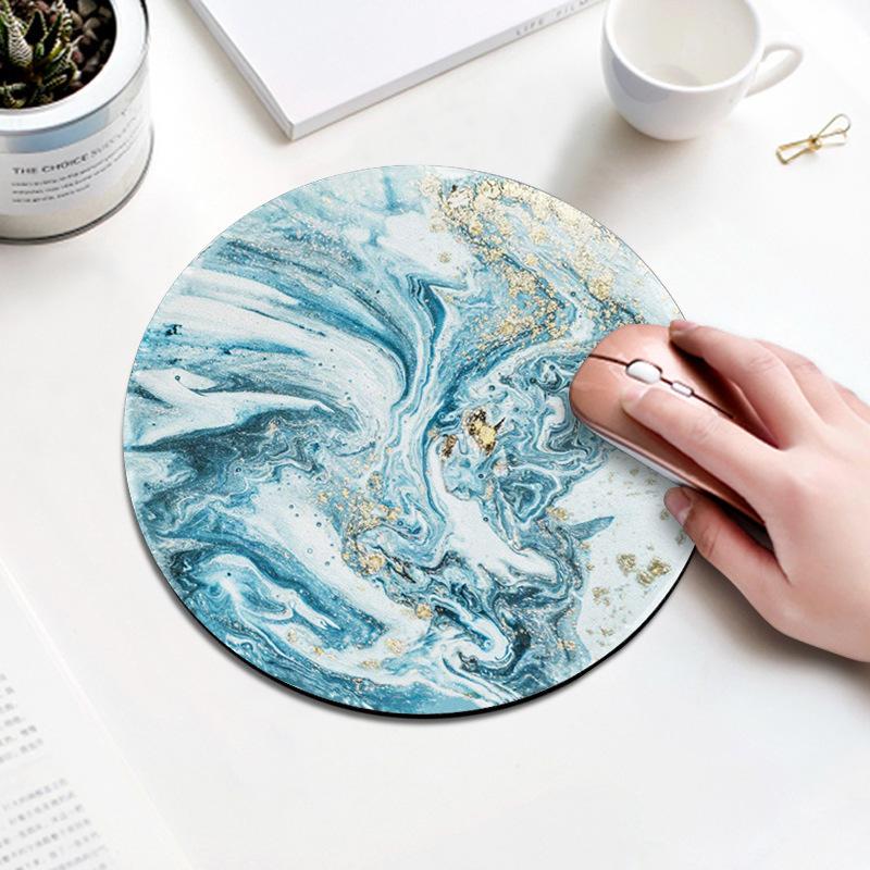 High-quality Marble Multi-pattern Round Mouse Pad Non-slip Cute Rubber Creative Office Desk Mat Gaming Mat with Printed Patterns